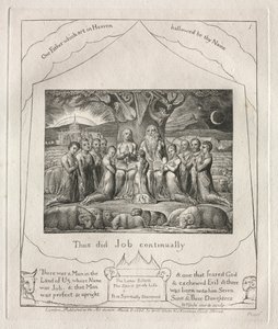 Jób könyve: Pl. 1, Így tett Jób folyamatosan, 1825. alkotó: William Blake
