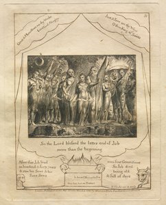 Jób könyve: Pl. 21, Megáldotta tehát az Úr Jób utolsó végét / jobban, mint a kezdetet alkotó: William Blake