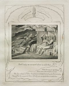 Jób könyve: Pl. 4, És csak azért menekültem meg egyedül, hogy elmondjam neked, 1825. alkotó: William Blake