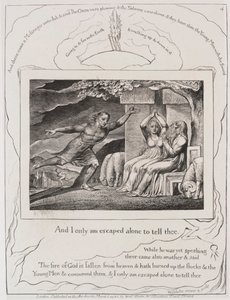Jób könyve: Pl. 4, és csak egyedül szöktem meg, hogy elmondjam neked alkotó: William Blake