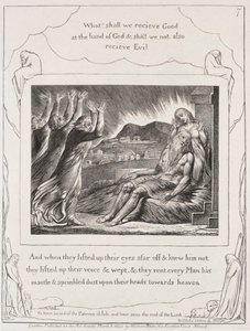 Jób könyve: Pl. 7, És amikor felemelték a szemüket, 1825. alkotó: William Blake