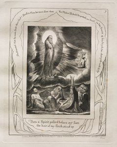 Jób könyve: Pl. 9, Ekkor Lélek vonult el arcom előtt / testem szőrzete felállt alkotó: William Blake