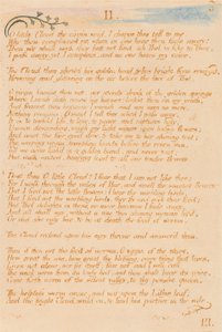 Thel könyve, 5. tábla, II. Ó kis Felhő . . . . alkotó: William Blake