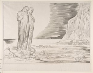 Az árulók köre: Dantes Foot Striking Bocca degli Abbate, Dantes Infe ..., kb. 1825-27. alkotó: William Blake