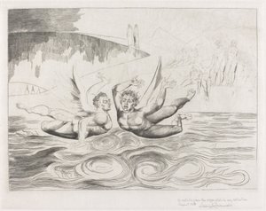 A korrupt tisztviselők köre, az ördögök egymást marasztalják, 1827. alkotó: William Blake