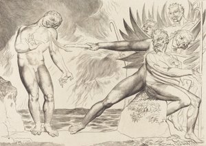 A korrupt tisztviselők köre, a Ciampolot gyötrő ördögök, 1827. alkotó: William Blake