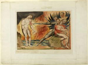 A korrupt tisztviselők köre; a Ciampolót gyötrő ördögök. Inferno, XXII. ének alkotó: William Blake