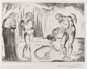 A tolvajok köre; Buoso Donati megtámadta a kígyó alkotó: William Blake