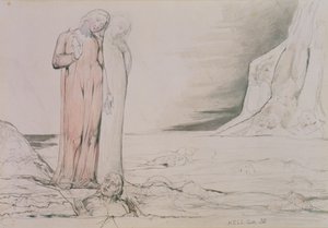 Az árulók köre, illusztráció a Dante Alighieri (1265-1321) „Isteni színjáték” „Pokol” című művének 32. énekéből (toll és tinta, ceruza, akvarell papíron) alkotó: William Blake