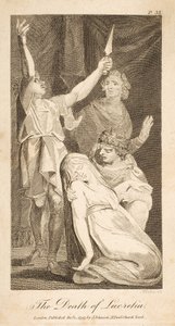 Lucretia halála, Allen új és pártatlan római történelméből, pub. 1797 (metszet) alkotó: William Blake