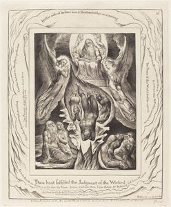 A Sátán bukása, 1825. alkotó: William Blake