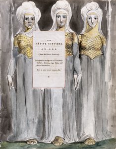 The Fatal Sisters, 67. terv a Thomas Gray verseiből alkotó: William Blake