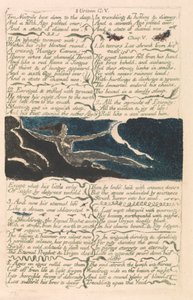 Urizen első könyve, 11. tábla: "Két orrlyuk lehajolt a mélybe..." (Bentley 13) alkotó: William Blake