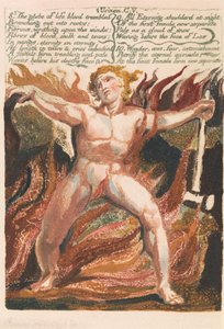 Urizen első könyve, 15. tábla: "8. Az életvér földgömbje megremegett..." (Bentley 18) alkotó: William Blake