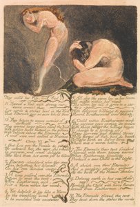 Urizen első könyve, 17. tábla, Szánalomnak hívták, és elmenekültek. . . . (Bentley 19) alkotó: William Blake