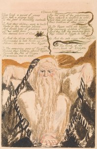 Urizen első könyve, 25. tábla: „Egy évig éltek…” (Bentley 28) alkotó: William Blake
