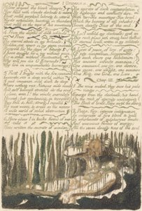Urizen első könyve, 4. tábla, „Gyűljetek össze a sivár desartok körül...” alkotó: William Blake