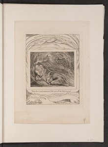 Az Úr válaszol Jóbnak a forgószélből, 1825. alkotó: William Blake