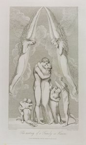 Egy család találkozása a mennyben, 4. o., Illusztráció William Blake (1757-1827) „The Grave, A Poem” című művéből, Luigi Schiavonetti (1765-1810) metszete, 1808