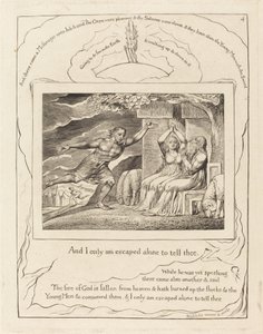 A hírnökök elbeszélik Jóbnak a szerencsétlenségeit alkotó: William Blake
