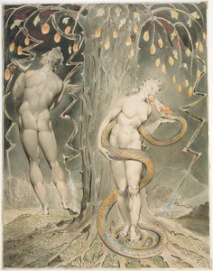 Éva kísértése és bukása (illusztráció Milton „Elveszett paradicsom” című művéhez) alkotó: William Blake