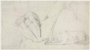 Egyedül a halál gondolata, a félelem pusztít, c. 1795. alkotó: William Blake