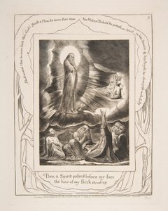Elifáz látomása, Jób könyvének illusztrációiból, 1825-26. alkotó: William Blake