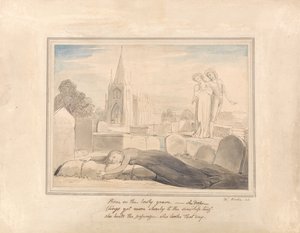 Az özvegy ölelő férje%27s sír alkotó: William Blake