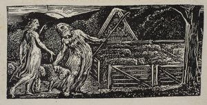 Thenot és Colinet együtt vezetik nyájaikat, Thornton Vergilius pásztorai című művéből, 1821-ből. alkotó: William Blake