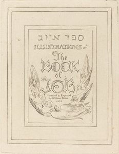 Jób könyvének vésett illusztrációinak címlapja, 1825. alkotó: William Blake
