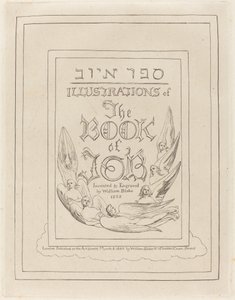 Jób könyvének vésett illusztrációinak címlapja, 1825. alkotó: William Blake