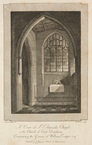 Kilátás az East Dereham templomban található St. Edmund kápolnára, amelyben William Cowper Esquire sírja található alkotó: William Blake