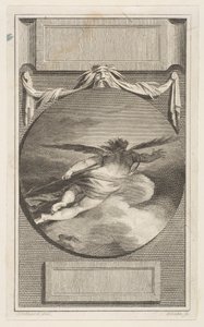 Felhőkön átrepülő szárnyas alak, kb. 1780-87. alkotó: William Blake