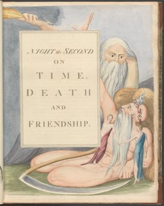 Young éjszakai gondolatai, 17. oldal, Második éjszaka, Időben, halál és barátság. alkotó: William Blake