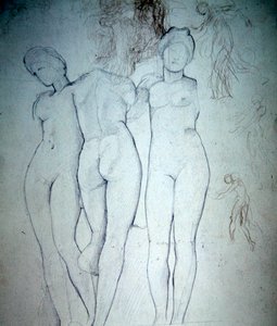 Három akt (ceruza papíron) alkotó: William Blake Richmond