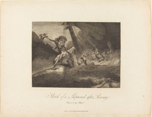 Vázlat egy hajótörésről alkotó: William Blake after George Romney