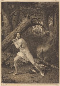 Orlando dühében Fákat tép alkotó: William Blake after Thomas Stothard