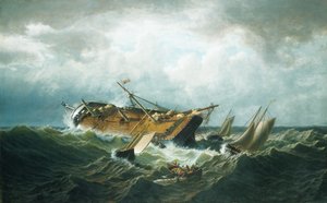 Hajótörés Nantucket partjainál (Roncs Nantucket partjainál vihar után) alkotó: William Bradford