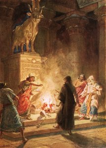 Isten prófétája elítéli Jeroboám bálványimádását alkotó: William Brassey Hole