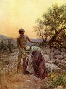 Ábrahám és Izsák a Mórija hegyén - Biblia alkotó: William Brassey Hole
