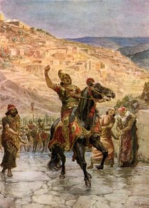 Az asszír Rabsake Jeruzsálem átadását követeli - Biblia alkotó: William Brassey Hole