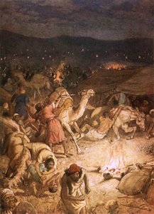 – Az Úr és Gedeon kardja. Pánik a midiániták táborában alkotó: William Brassey Hole