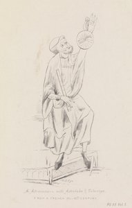 Csillagász asztrolábiummal és távcsővel alkotó: William Brenchley Rye