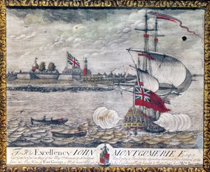 Őexcellenciájának John Montgomerie Esq. (Kilátás a George-erődre) alkotó: William Burgis