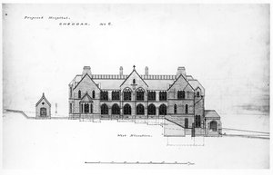 Nyugati emelet - Szent Mihály Otthon, Cheddar, 1878 előtt (fekete tinta, ceruza és wc, papír)