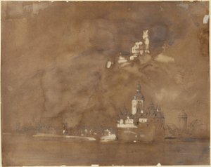 Kaub, Gutenfels, Pfalz alkotó: William Callow