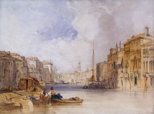 A Canal Grande, Velence (akvarell és ceruza, papír) alkotó: William Callow
