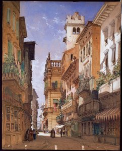 Verona: Corso Sant "Anastasia és a Palazzo Maffei, 1855