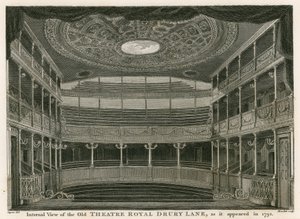 A londoni Drury Lane régi Theatre Royal belső képe, ahogyan az 1792-ben megjelent