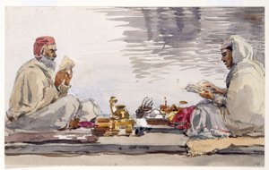 Két szent ember, aki a Granth Sahibot olvassa, Amritsar